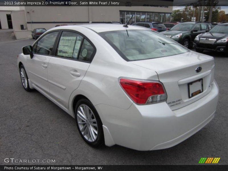 Satin White Pearl / Ivory 2013 Subaru Impreza 2.0i Premium 4 Door