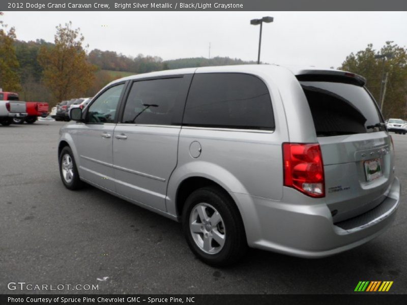 Bright Silver Metallic / Black/Light Graystone 2012 Dodge Grand Caravan Crew