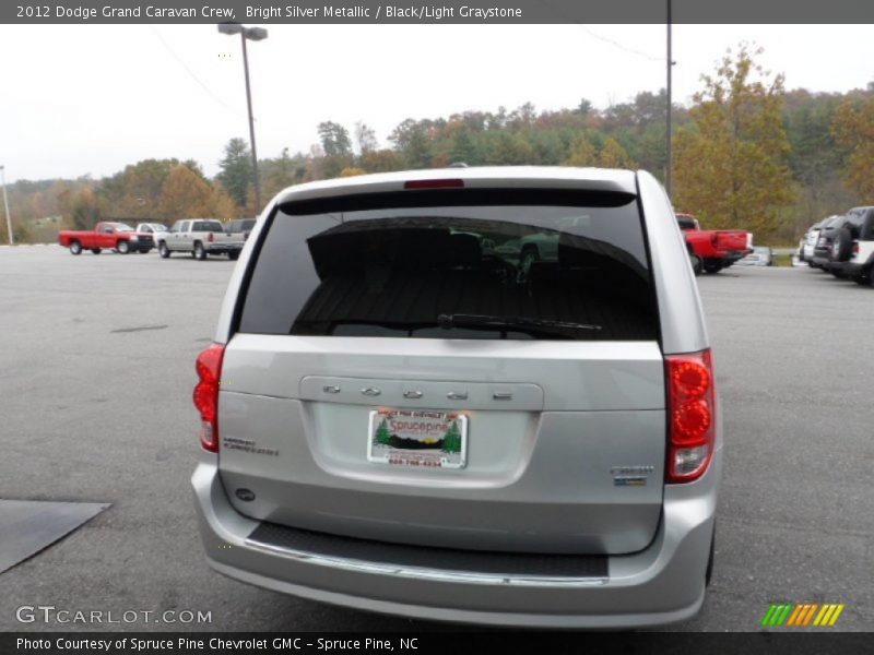 Bright Silver Metallic / Black/Light Graystone 2012 Dodge Grand Caravan Crew