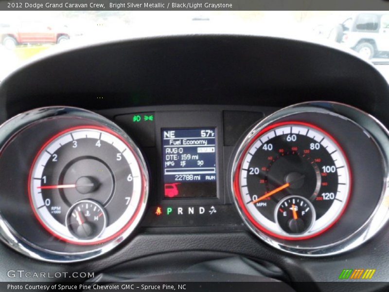 Bright Silver Metallic / Black/Light Graystone 2012 Dodge Grand Caravan Crew