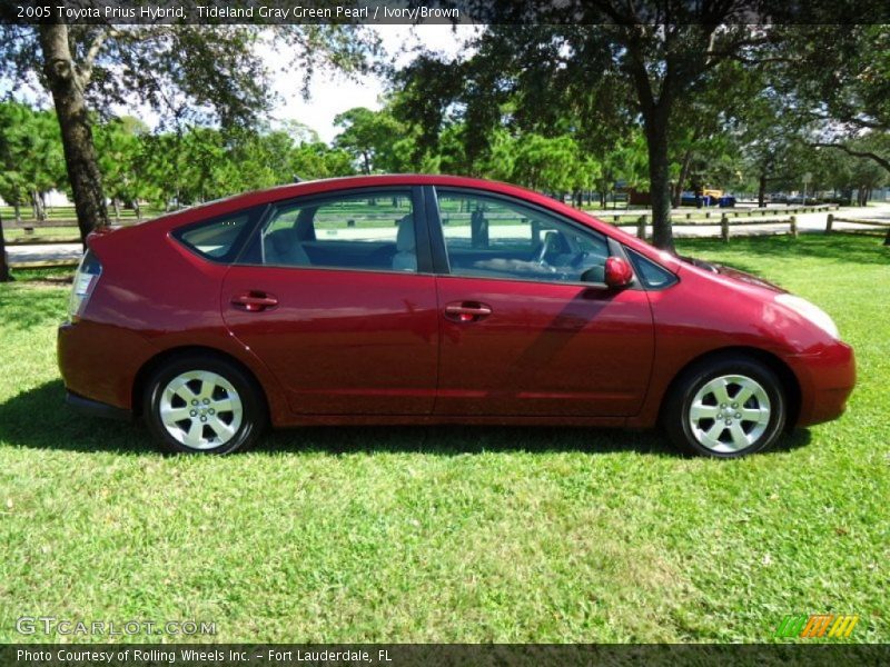 Tideland Gray Green Pearl / Ivory/Brown 2005 Toyota Prius Hybrid