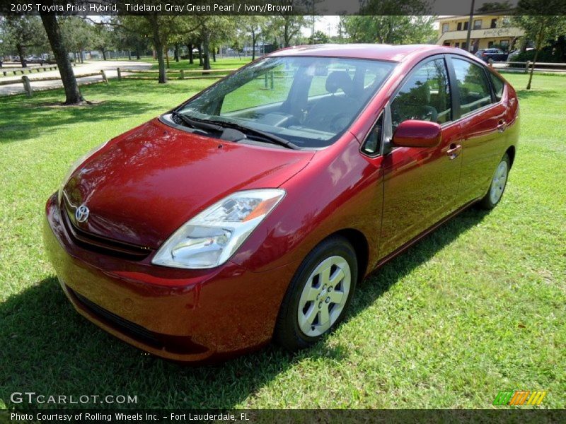 Tideland Gray Green Pearl / Ivory/Brown 2005 Toyota Prius Hybrid
