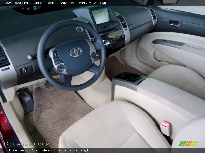 Tideland Gray Green Pearl / Ivory/Brown 2005 Toyota Prius Hybrid