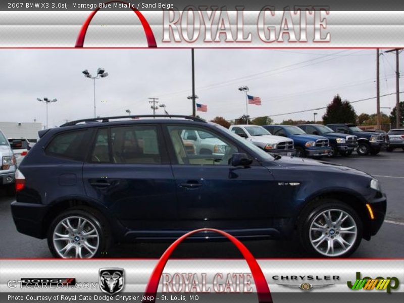 Montego Blue Metallic / Sand Beige 2007 BMW X3 3.0si