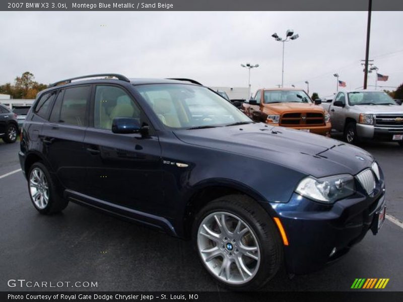 Montego Blue Metallic / Sand Beige 2007 BMW X3 3.0si