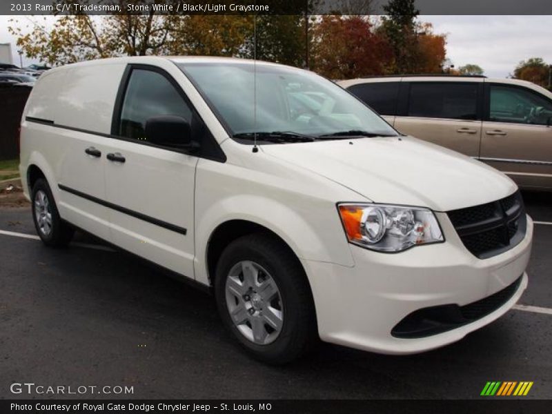 Stone White / Black/Light Graystone 2013 Ram C/V Tradesman