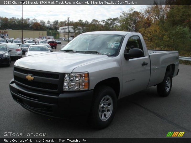 Silver Ice Metallic / Dark Titanium 2013 Chevrolet Silverado 1500 Work Truck Regular Cab 4x4