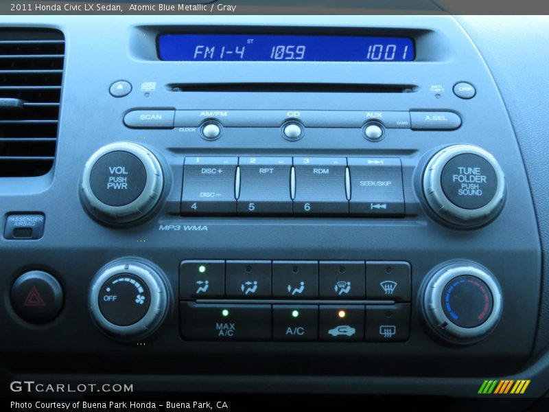 Atomic Blue Metallic / Gray 2011 Honda Civic LX Sedan