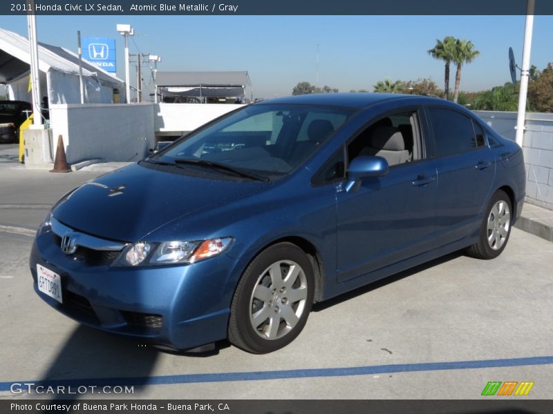 Atomic Blue Metallic / Gray 2011 Honda Civic LX Sedan