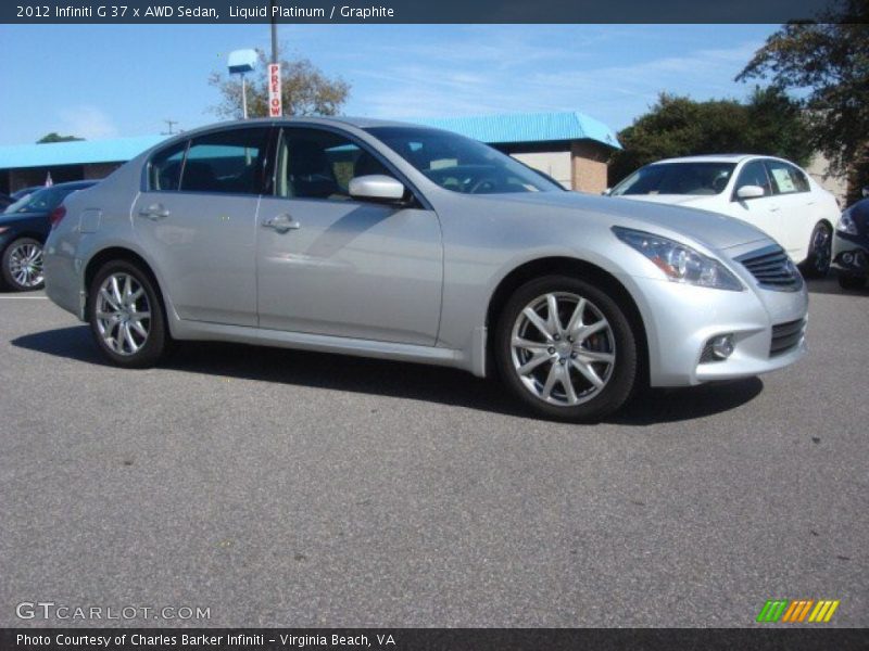 Liquid Platinum / Graphite 2012 Infiniti G 37 x AWD Sedan