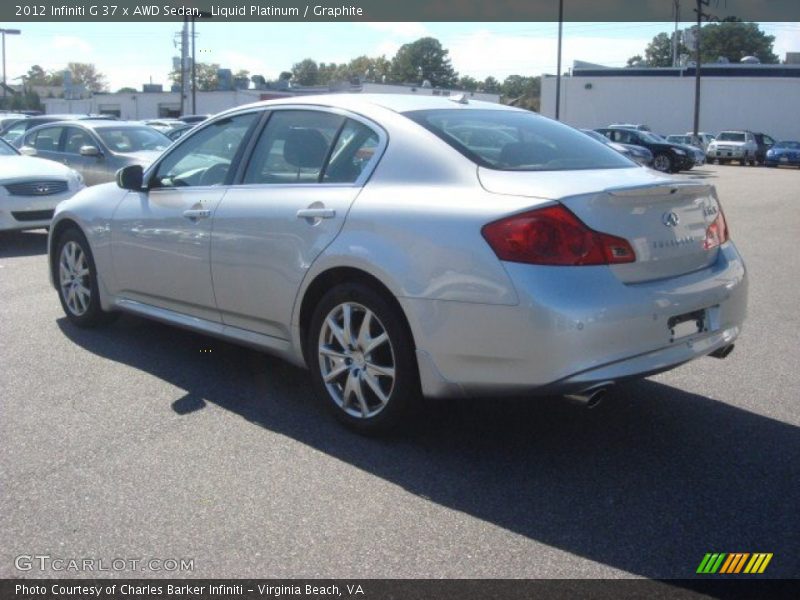 Liquid Platinum / Graphite 2012 Infiniti G 37 x AWD Sedan