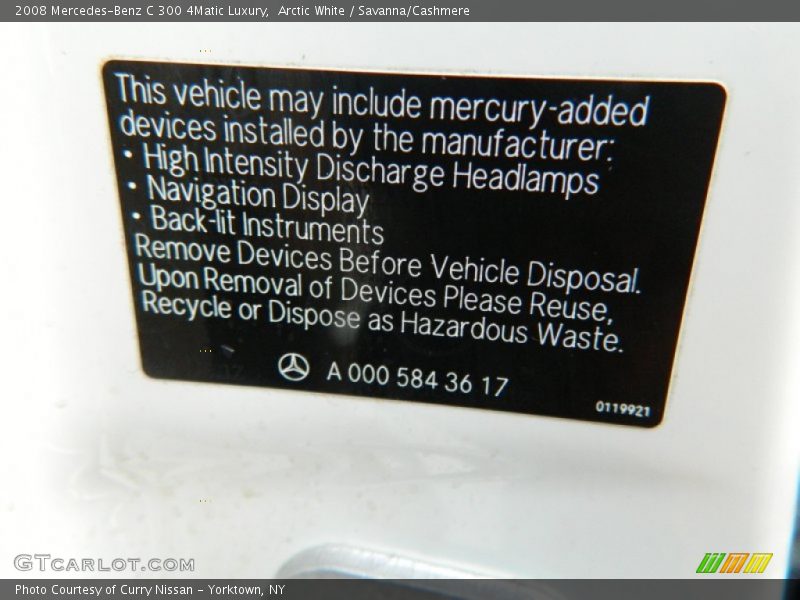 Arctic White / Savanna/Cashmere 2008 Mercedes-Benz C 300 4Matic Luxury