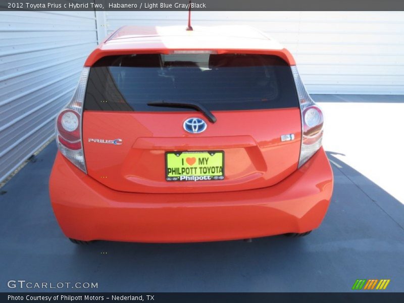 Habanero / Light Blue Gray/Black 2012 Toyota Prius c Hybrid Two