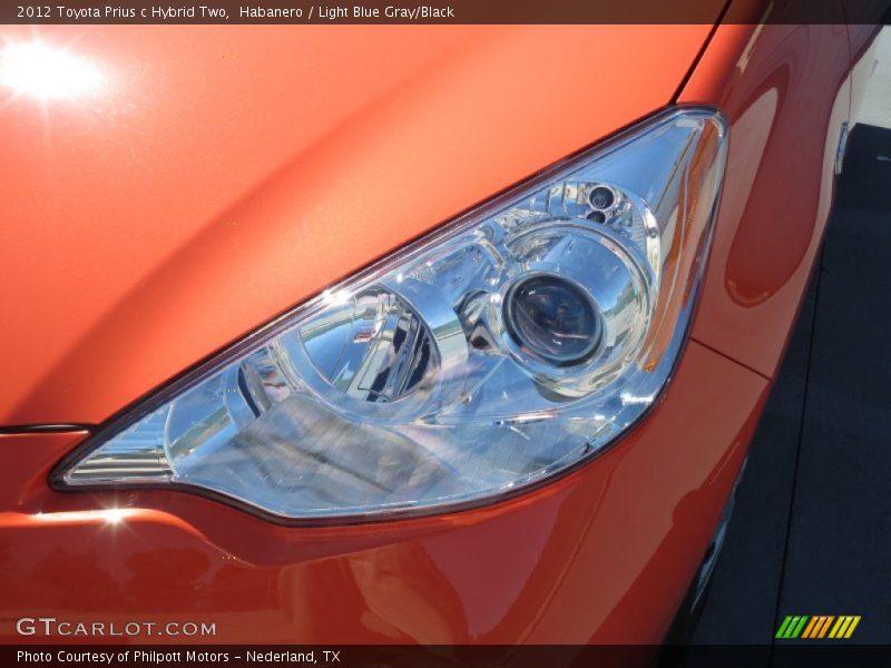 Habanero / Light Blue Gray/Black 2012 Toyota Prius c Hybrid Two