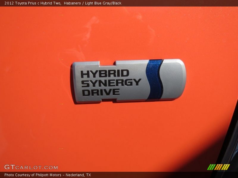 Habanero / Light Blue Gray/Black 2012 Toyota Prius c Hybrid Two
