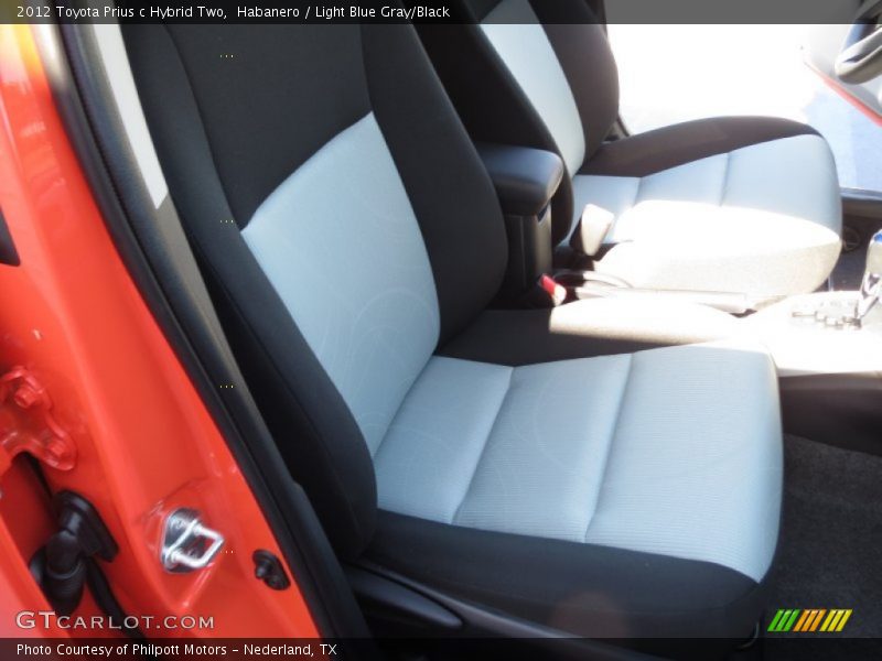 Habanero / Light Blue Gray/Black 2012 Toyota Prius c Hybrid Two