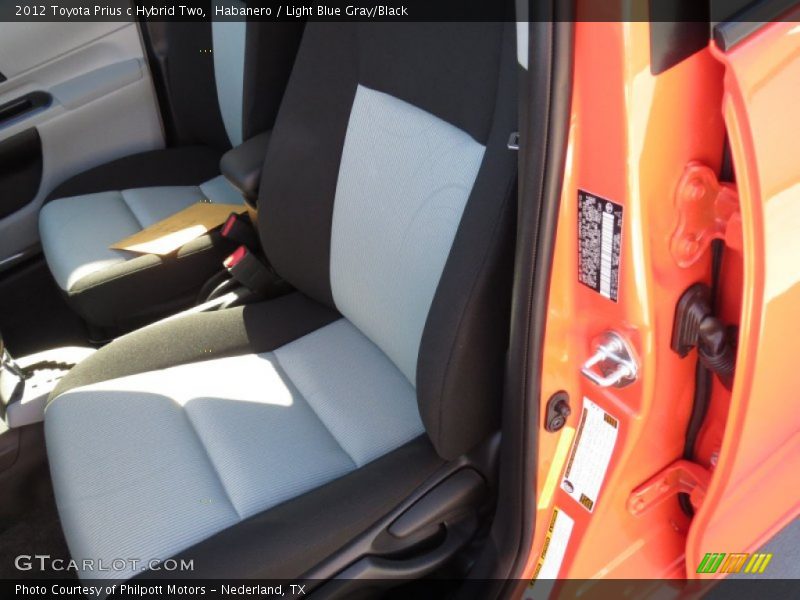 Habanero / Light Blue Gray/Black 2012 Toyota Prius c Hybrid Two