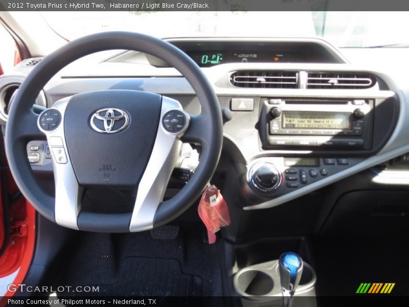 Habanero / Light Blue Gray/Black 2012 Toyota Prius c Hybrid Two