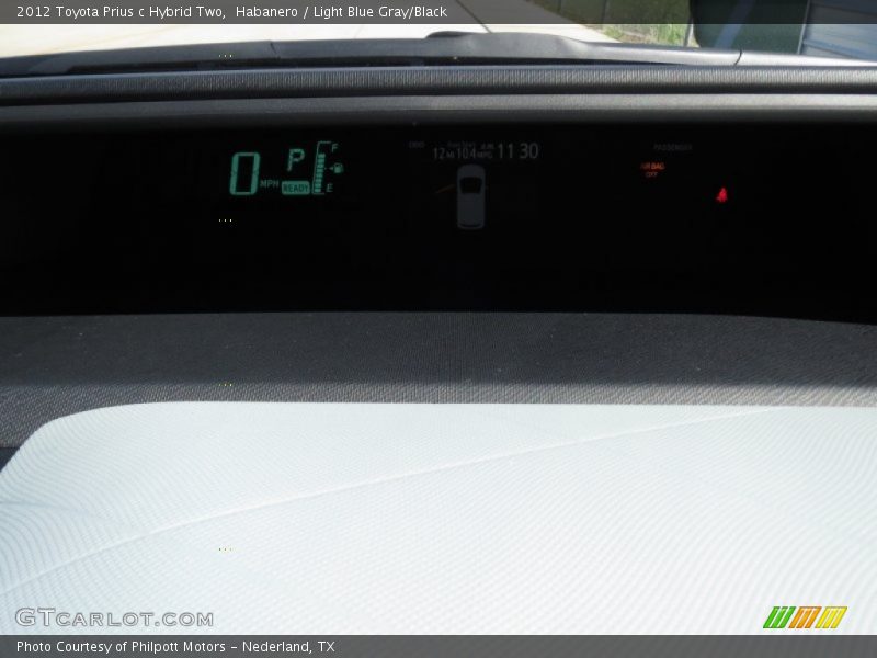 Habanero / Light Blue Gray/Black 2012 Toyota Prius c Hybrid Two