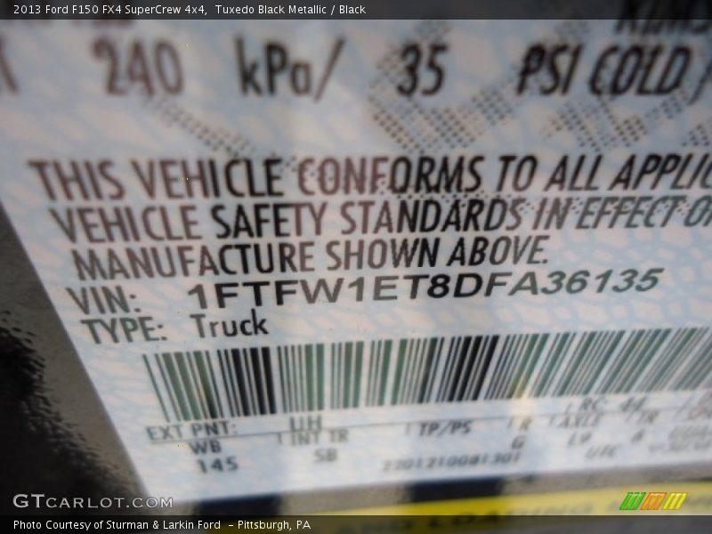 Tuxedo Black Metallic / Black 2013 Ford F150 FX4 SuperCrew 4x4