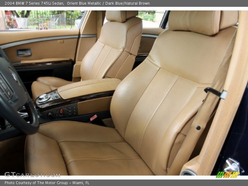 Orient Blue Metallic / Dark Blue/Natural Brown 2004 BMW 7 Series 745Li Sedan