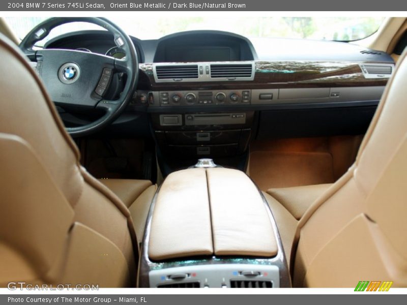 Orient Blue Metallic / Dark Blue/Natural Brown 2004 BMW 7 Series 745Li Sedan