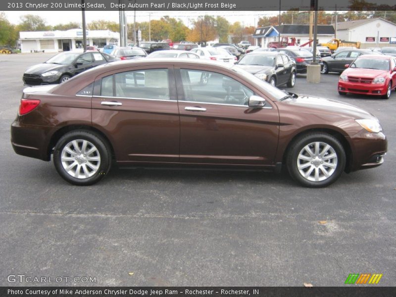 Deep Auburn Pearl / Black/Light Frost Beige 2013 Chrysler 200 Limited Sedan