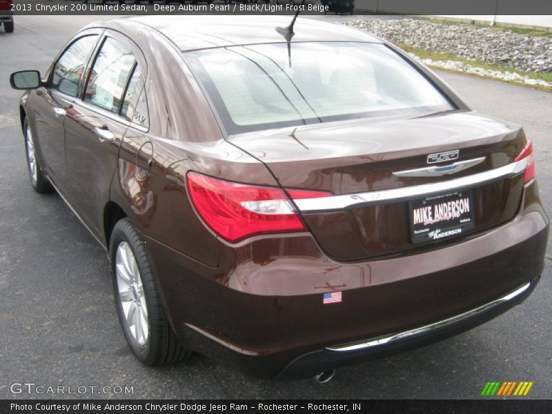Deep Auburn Pearl / Black/Light Frost Beige 2013 Chrysler 200 Limited Sedan
