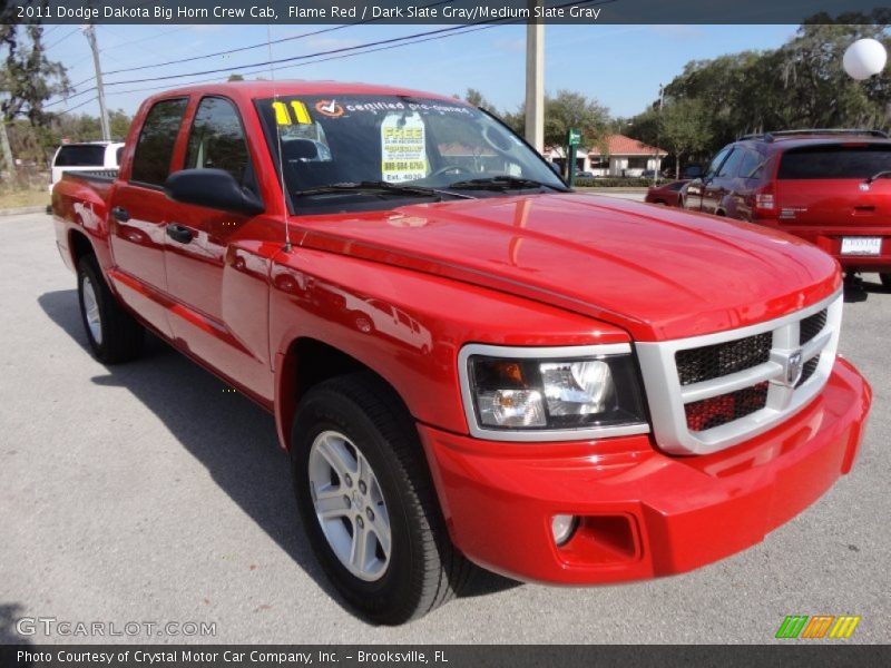 Flame Red / Dark Slate Gray/Medium Slate Gray 2011 Dodge Dakota Big Horn Crew Cab