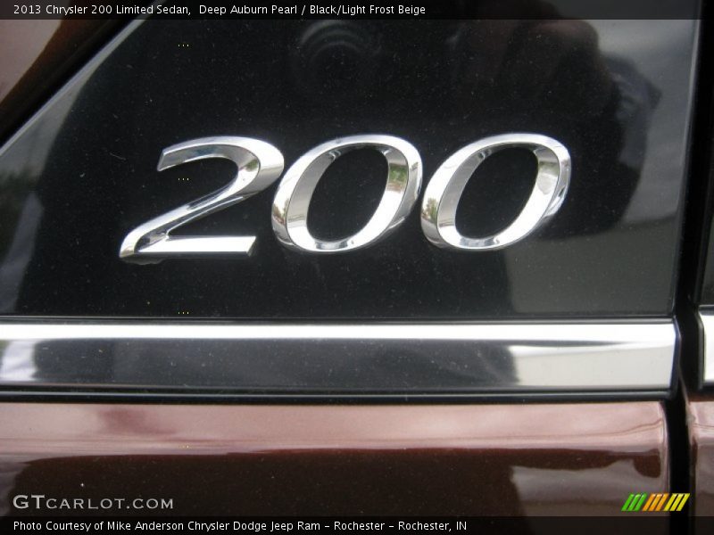 Deep Auburn Pearl / Black/Light Frost Beige 2013 Chrysler 200 Limited Sedan