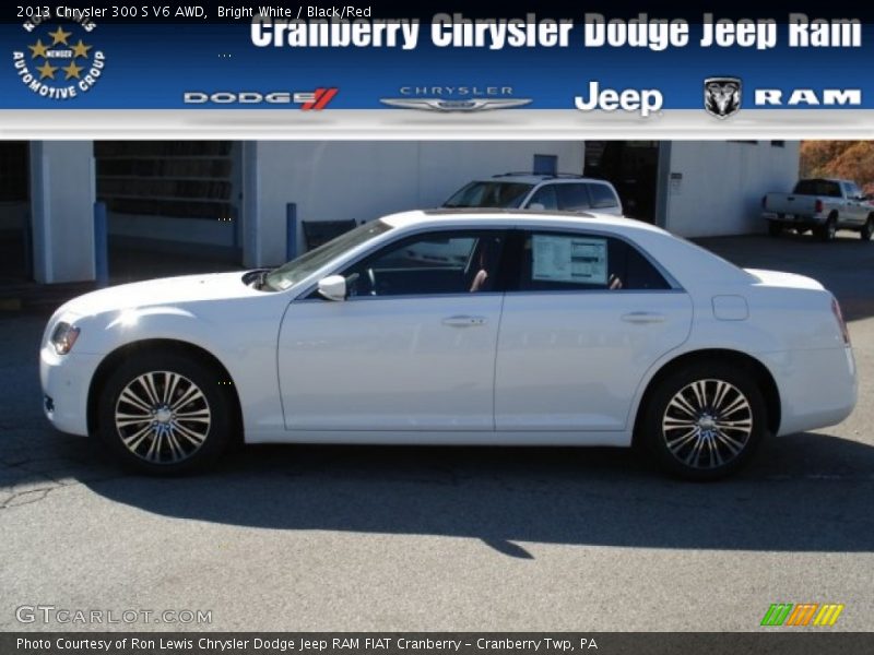 Bright White / Black/Red 2013 Chrysler 300 S V6 AWD