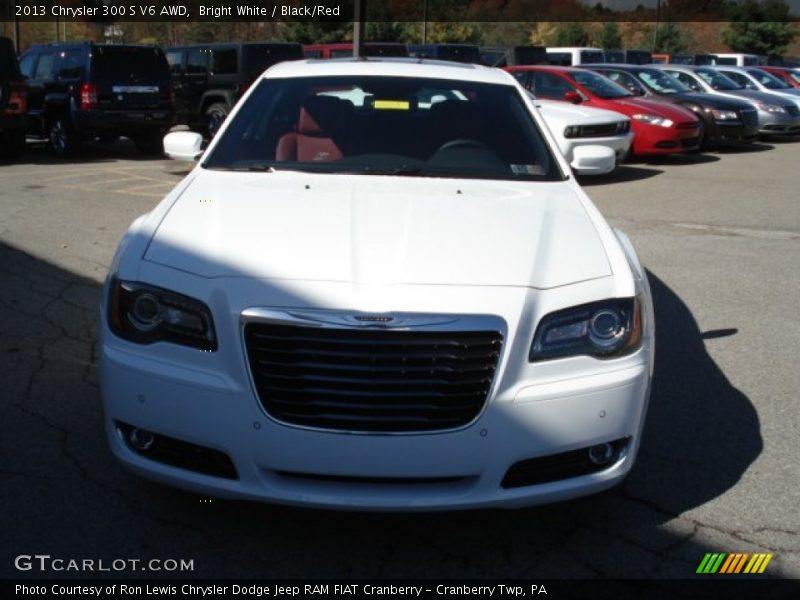 Bright White / Black/Red 2013 Chrysler 300 S V6 AWD