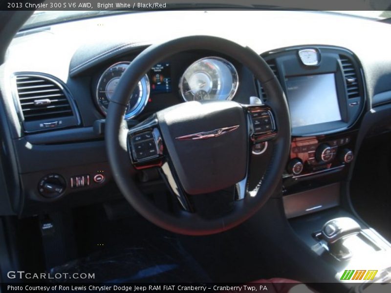 Bright White / Black/Red 2013 Chrysler 300 S V6 AWD