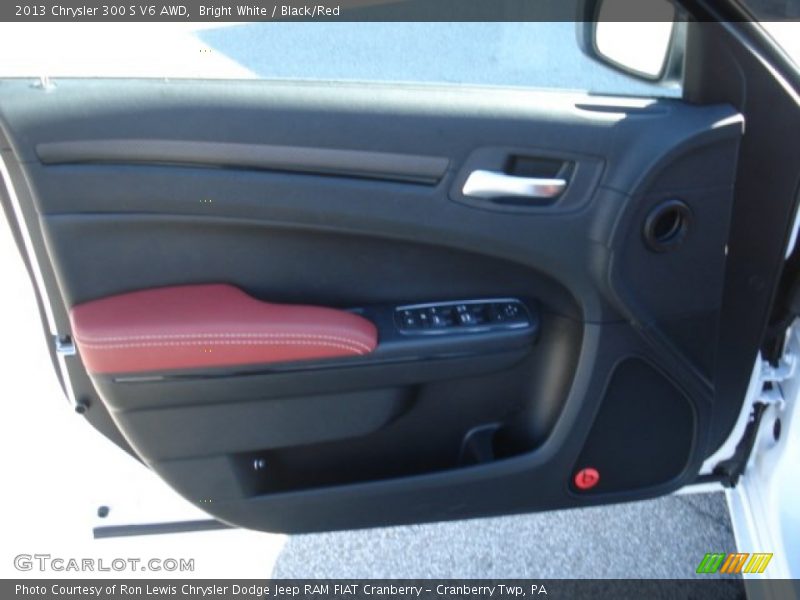 Bright White / Black/Red 2013 Chrysler 300 S V6 AWD