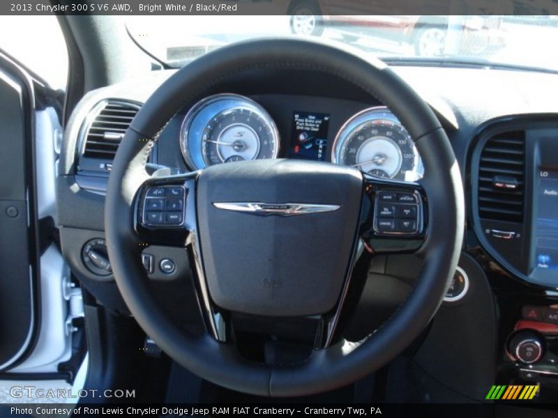 Bright White / Black/Red 2013 Chrysler 300 S V6 AWD