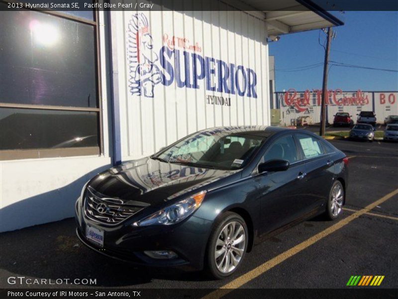 Pacific Blue Pearl / Gray 2013 Hyundai Sonata SE