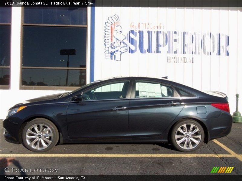 Pacific Blue Pearl / Gray 2013 Hyundai Sonata SE