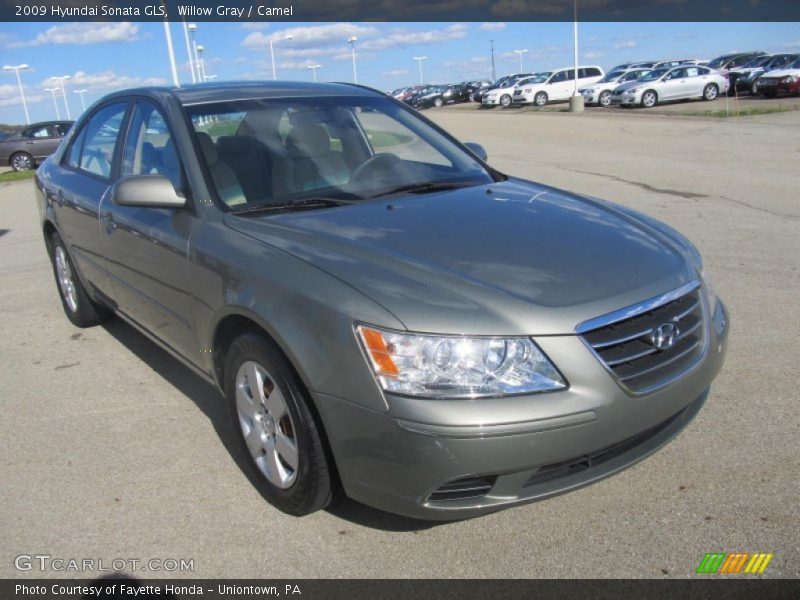 Willow Gray / Camel 2009 Hyundai Sonata GLS