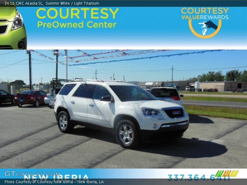 Summit White / Light Titanium 2012 GMC Acadia SL