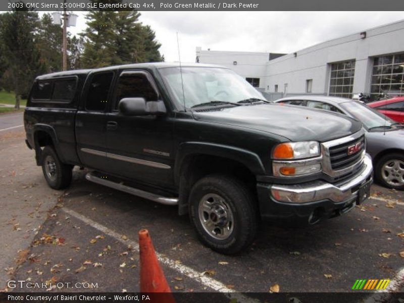Polo Green Metallic / Dark Pewter 2003 GMC Sierra 2500HD SLE Extended Cab 4x4