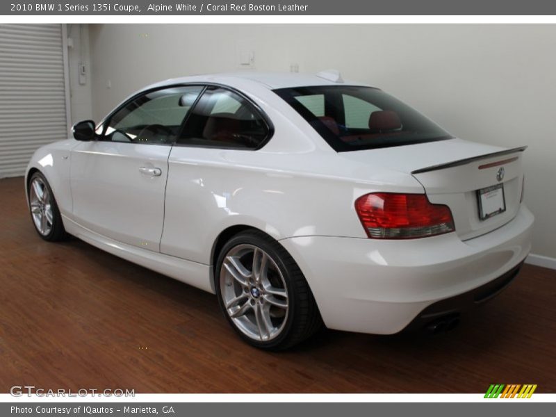 Alpine White / Coral Red Boston Leather 2010 BMW 1 Series 135i Coupe