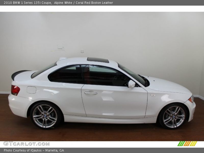 Alpine White / Coral Red Boston Leather 2010 BMW 1 Series 135i Coupe