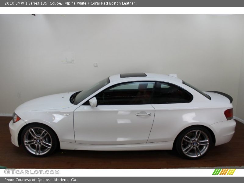 Alpine White / Coral Red Boston Leather 2010 BMW 1 Series 135i Coupe