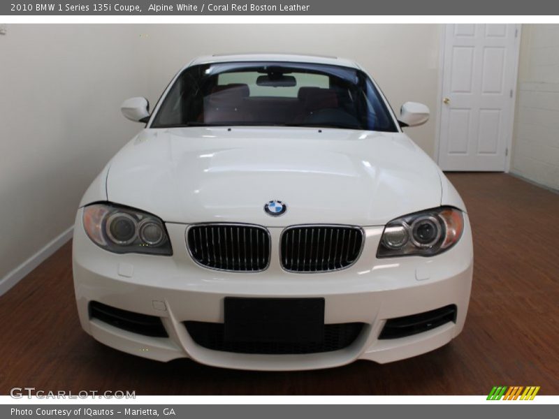 Alpine White / Coral Red Boston Leather 2010 BMW 1 Series 135i Coupe