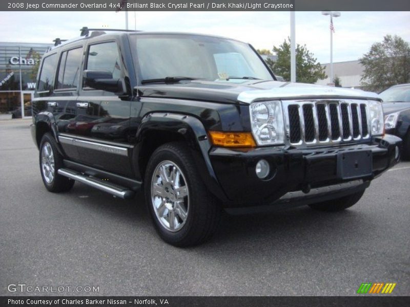 Brilliant Black Crystal Pearl / Dark Khaki/Light Graystone 2008 Jeep Commander Overland 4x4