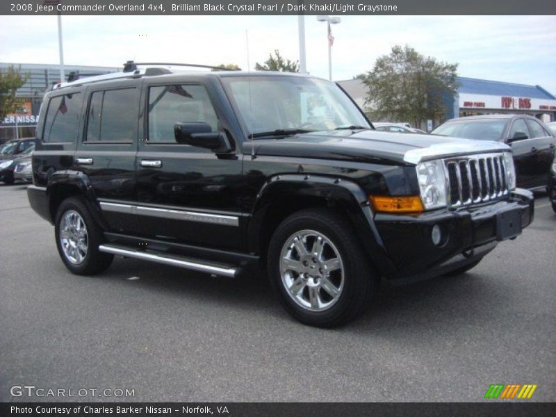 Brilliant Black Crystal Pearl / Dark Khaki/Light Graystone 2008 Jeep Commander Overland 4x4