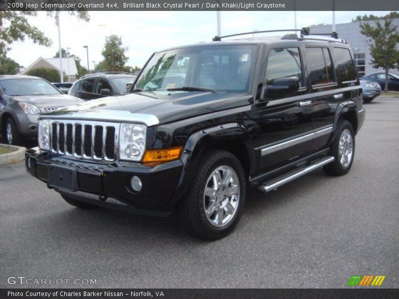 Brilliant Black Crystal Pearl / Dark Khaki/Light Graystone 2008 Jeep Commander Overland 4x4