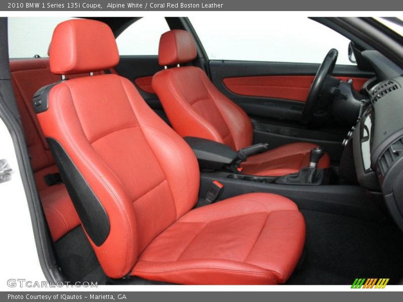 Alpine White / Coral Red Boston Leather 2010 BMW 1 Series 135i Coupe