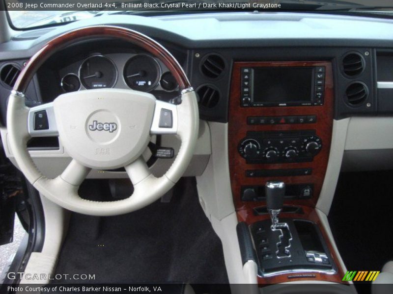 Brilliant Black Crystal Pearl / Dark Khaki/Light Graystone 2008 Jeep Commander Overland 4x4
