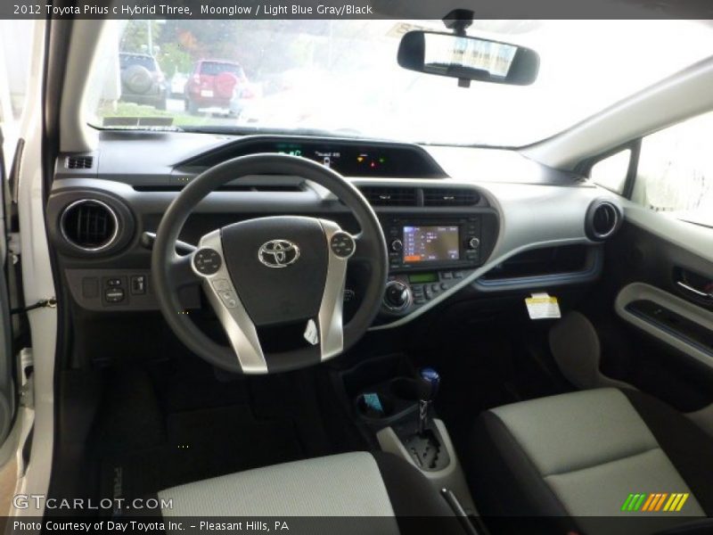 Moonglow / Light Blue Gray/Black 2012 Toyota Prius c Hybrid Three